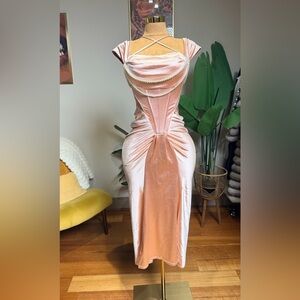 Elegant Peach Evening Gown